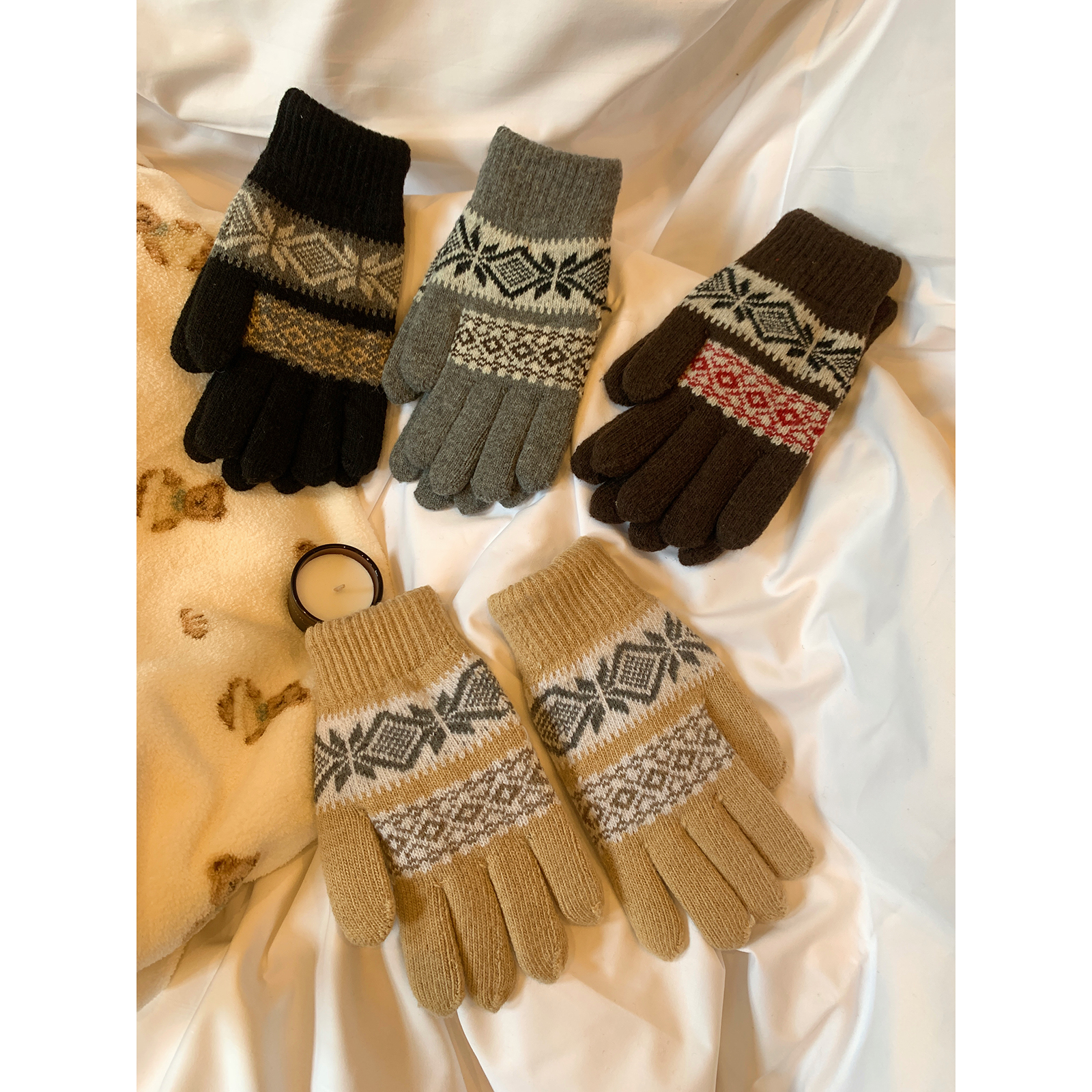 骑行分指手套加绒加厚保暖手套