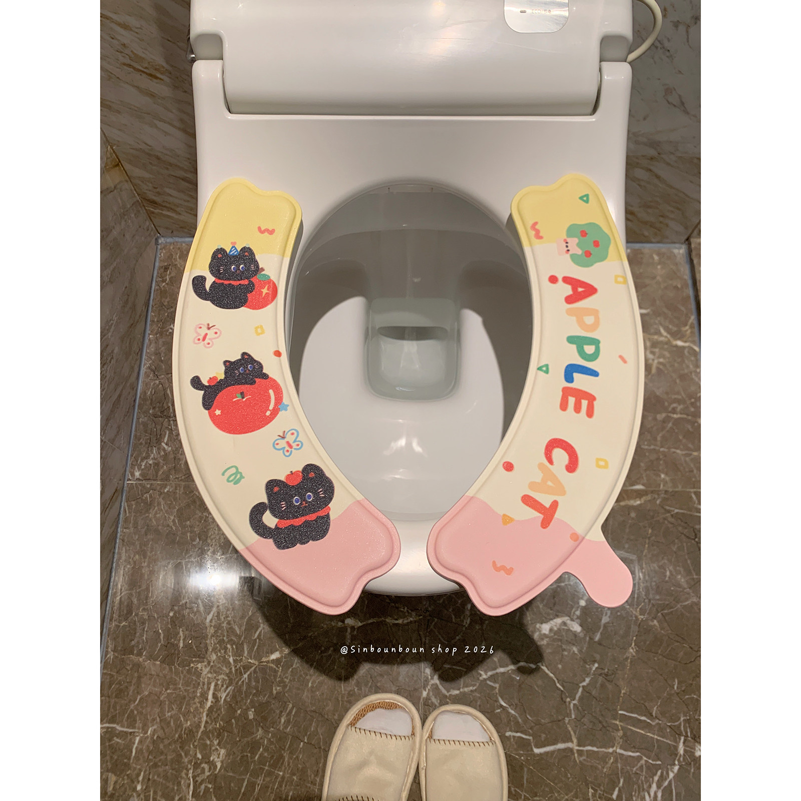 馨帮帮杂货铺 EVA马桶垫圈粘贴式厕所坐便垫家用可爱卡通马桶坐垫