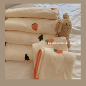 馨帮帮杂货铺 女 仙人掌大浴巾吸水速干毛巾洗脸巾草莓浴巾2件套装