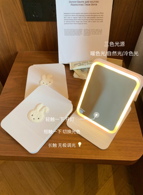 馨帮帮杂货铺 带灯led化妆镜便携学生家用宿舍桌面梳妆镜补光镜