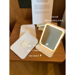 馨帮帮杂货铺 带灯led化妆镜便携学生家用宿舍桌面梳妆镜补光镜