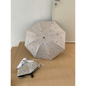 馨帮帮杂货铺 防晒卡通黑胶折叠雨伞女士晴雨两用便携自动太阳伞