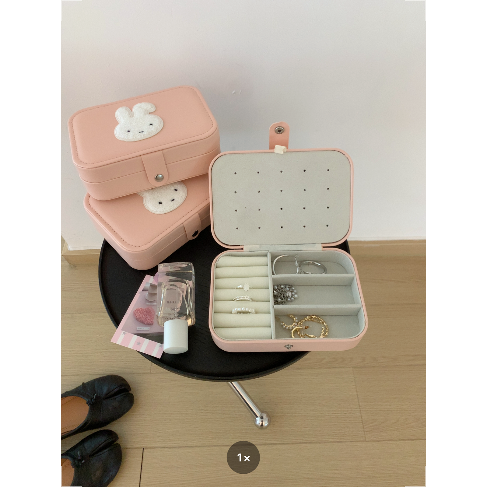 馨帮帮杂货铺 便携耳钉项链分格饰品盒可爱卡通兔子首饰收纳盒女,收纳整理,首饰盒,淘宝优惠券,粉丝福利购,淘宝优惠卷