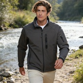 春秋户外登山徒步旅行立领外套抗风排汗防水透气弹力软壳冲锋衣男