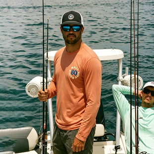 美国鲨鱼户外UPF50+防晒高弹海钓凉感Sunshirt长袖速干冲浪T恤男