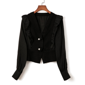 短款 艾诺丝系列品牌折扣特价 显瘦上衣 开衫 小外套正品 长袖 V领薄款