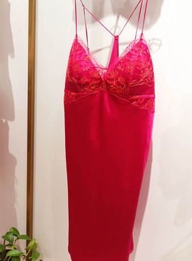 爱慕专柜正品内衣2023新款本命年新年桑蚕丝吊带睡裙AM428281