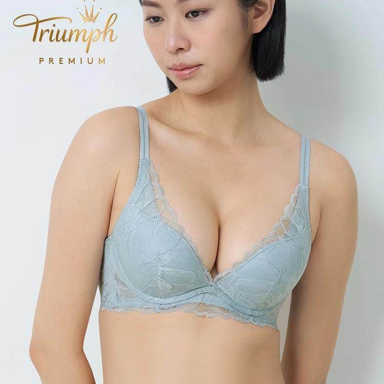 Triumph/黛安芬金致繁花新品内衣女软钢圈蕾丝透气文胸16R9045