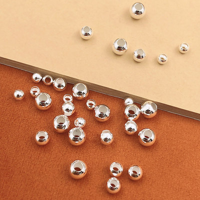 999纯银转运珠光珠款小银珠编织配件材料手工隔珠饰品散珠DIY串珠