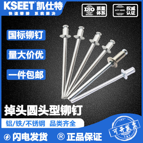 掉头圆头抽芯铆钉碳钢双沉头拉钉