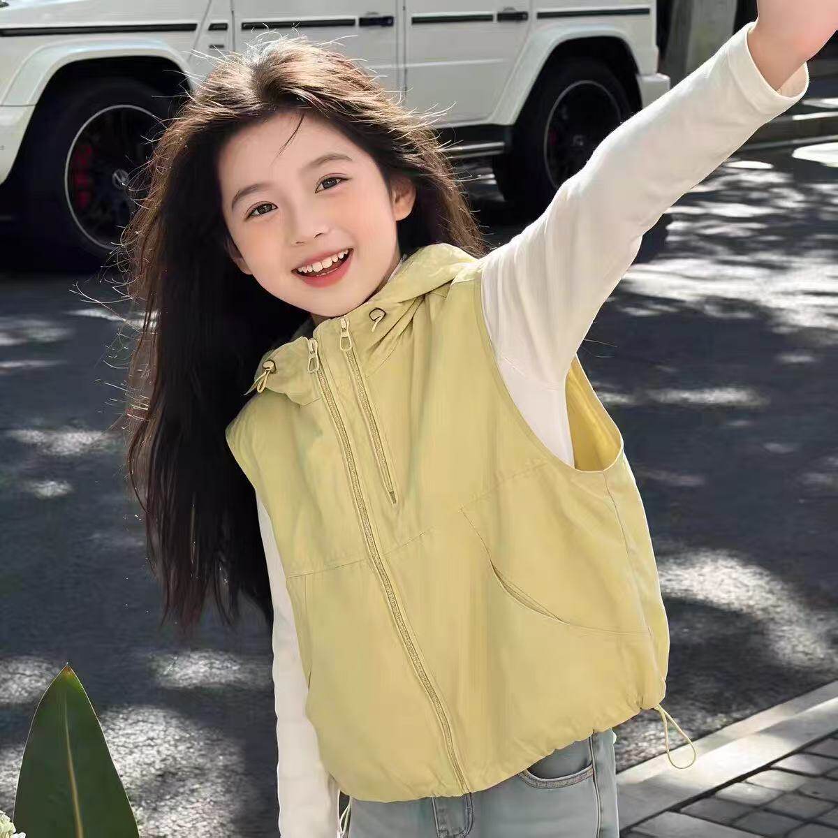 冲锋衣连帽马甲男女春夏薄款2026新款运动防风防晒叠穿时髦背心潮图片
