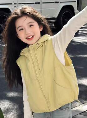 冲锋衣连帽马甲男女春夏薄款2026新款运动防风防晒叠穿时髦背心潮