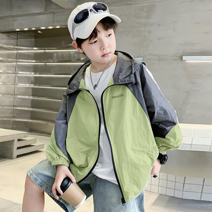 男童防晒衣夏季轻薄款2026新款儿童防晒服男孩夏装外套连帽透气潮