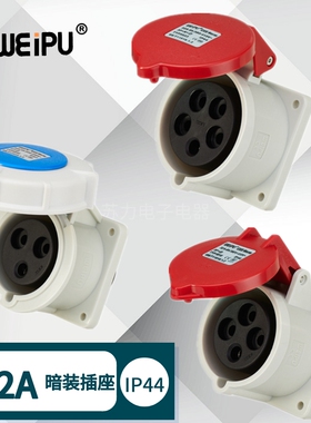 WEIPU威浦 32A 暗装直式插座 TYP5801 TYP5818 TYP5823  威普工业