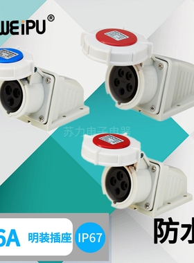 WEIPU威浦16A 明装插座 TYP8602 TYP8619 TYP8624 防水IP67 威普