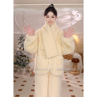 Bananagirl珊瑚绒睡衣女冬季新款加厚保暖家居服套装可外穿加绒冬