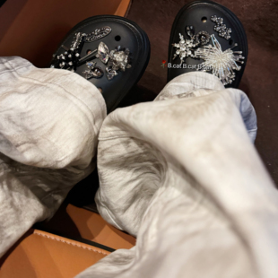 【暗夜吸睛】原创洞洞鞋配饰高级感鞋花鞋扣立体闪钻适配