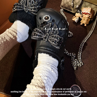 【仙女蝴蝶结】原创洞洞鞋蝴蝶结满钻配饰鞋花适配鞋扣装饰高级感