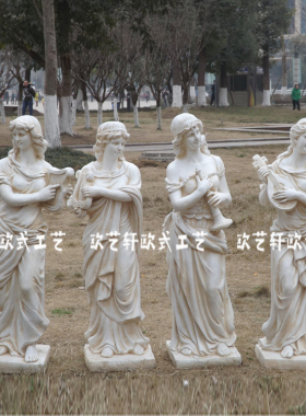 欧式风雕像咖啡厅过道乐队工艺品