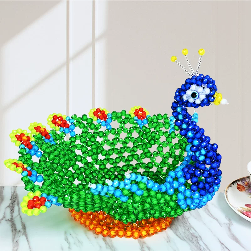 Creative beaded bracelet handmade, materials set, woven beads, storage system, accessory, DIY, peacock