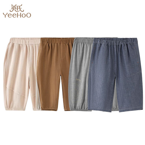 英氏男纯棉薄款休闲百搭七分中裤