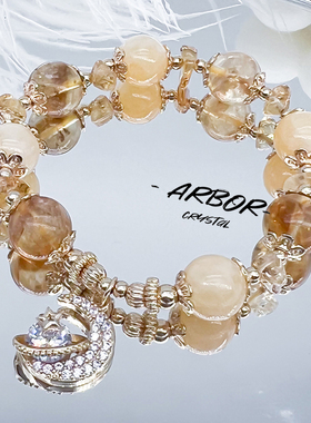 原创ins设计黄水晶手链黄塔晶一夜暴富手串招财礼物聚财女生轻奢