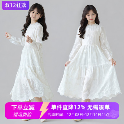 女童刺绣连衣裙绝美仙女风公主裙