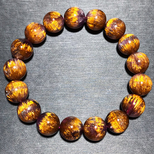 朔冉天然极光紫钛极光23水晶手串