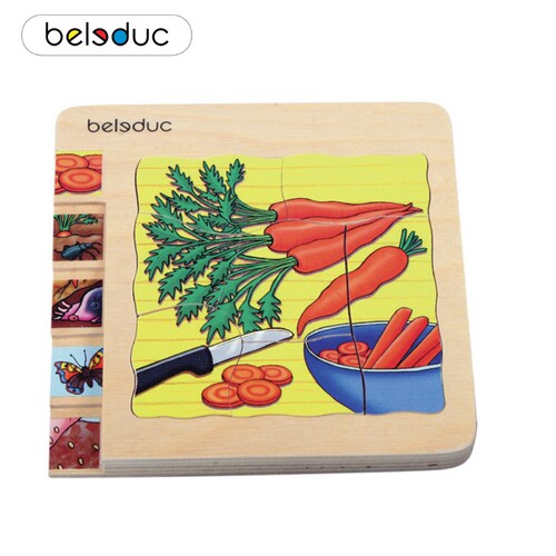 德国beleduc贝乐多多层拼图-胡萝卜智力拼图拼板植物生长过程拼图
