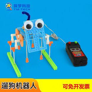 遛狗机器人小学生科技小制作发明儿童手工DIY电动遥控科学实验
