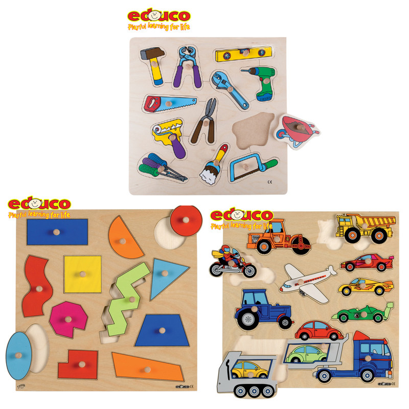 荷兰educo 抓手拼图游戏交通工具几何形状块 幼儿早教儿童玩具,玩具/童车/益智/积木/模型,拼图/拼板,淘宝优惠券,粉丝福利购,淘宝优惠卷