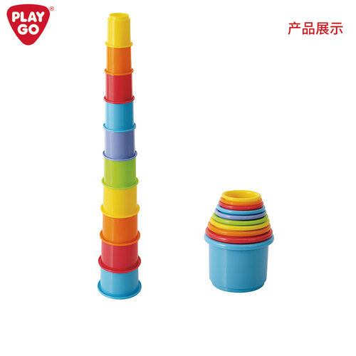 PLAYGO儿童益智早教玩具儿童叠叠杯游戏玩具趣味叠叠乐组合套装杯