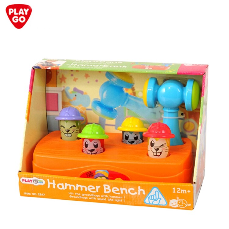PLAY GO敲地鼠打地鼠 敲击果虫 宝宝益智玩具 敲击玩具2247