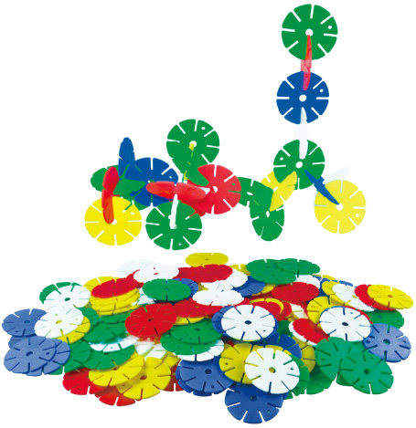 台湾游思乐大圆花片积木160片儿童益智建构拼插玩具积塑安全无毒