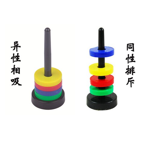 环形磁铁 圆形磁铁探索玩具教具 科学实验材料磁悬浮磁环四浮磁环 - 封面