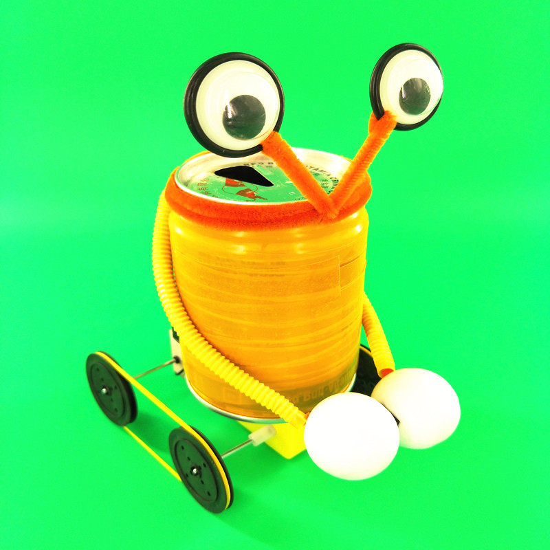 易拉罐外星人铁罐机器人环保小发明 科学手工制作 diy科技小制作