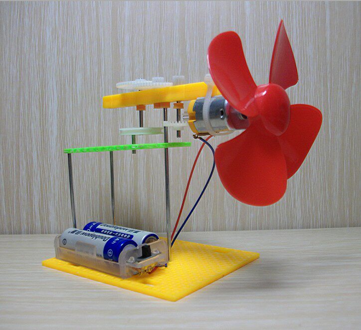 摇头电风扇 自制风扇 科技小制作小发明 diy科学实验器材益智玩具