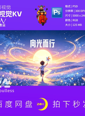 梦幻星空向光而行主视觉KV海报设计素材PS高端幼儿园毕业季紫色