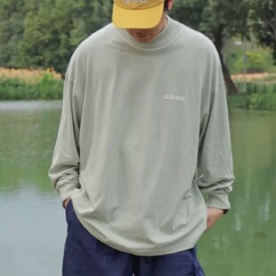 卫衣IA3423 3424 T恤男女运动简约百搭圆领宽松套头衫 阿迪达斯长袖