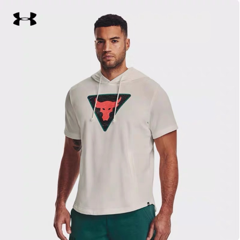 安德玛男子强森牛头连帽短袖背心