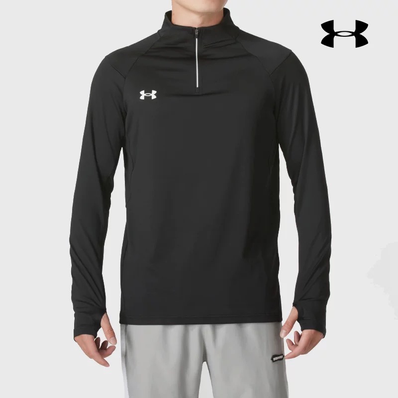 UA安德玛 男子1/4半拉链拇指扣立领跑步骑行速干长袖T恤 24600603