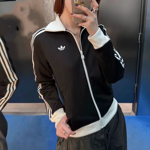 阿迪达斯三叶草女子立领运动外套