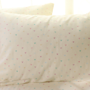 柔软小心心母婴级a类双层纱布纯棉枕套30x50单个一对装 儿童枕头套