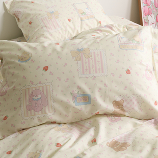 单个100全棉枕头套儿童48cmx74cm 纯棉枕套一对装 浪漫 事可爱四季