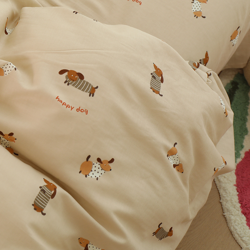 臘腸小狗雙層紗布被套全棉母嬰