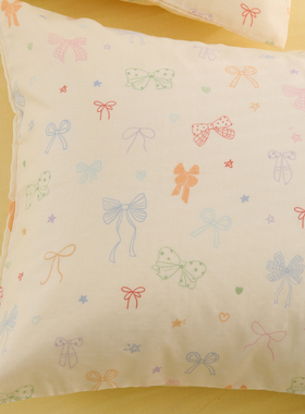 奶油慕斯双层纱布可爱枕头套单个纯棉全棉枕套一对装60x40cm学生