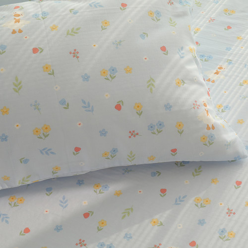 可爱小白鹅纯棉婴儿双层纱布枕套