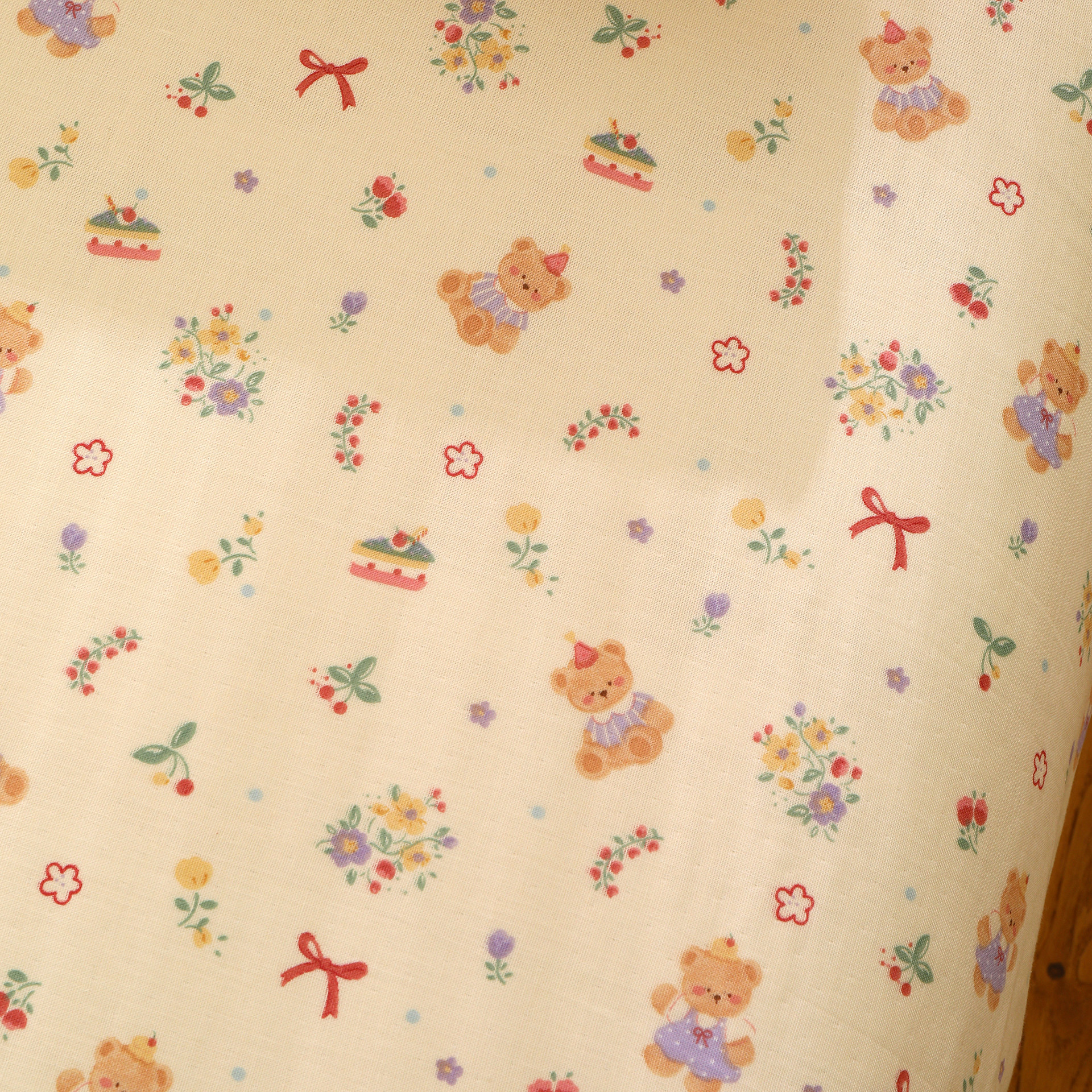 花田小熊四季定制宝宝床笠宿舍母婴儿童双层纱纯棉床单单人件全棉