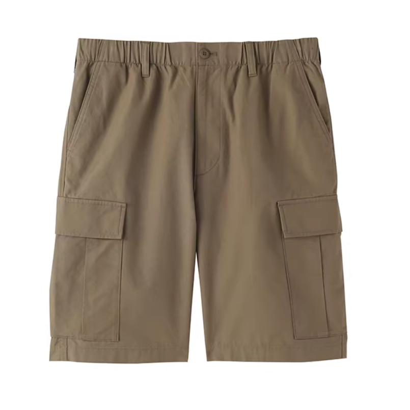 无印良品MUJI 男式棉纯色格纹织工装短裤 男装 983856