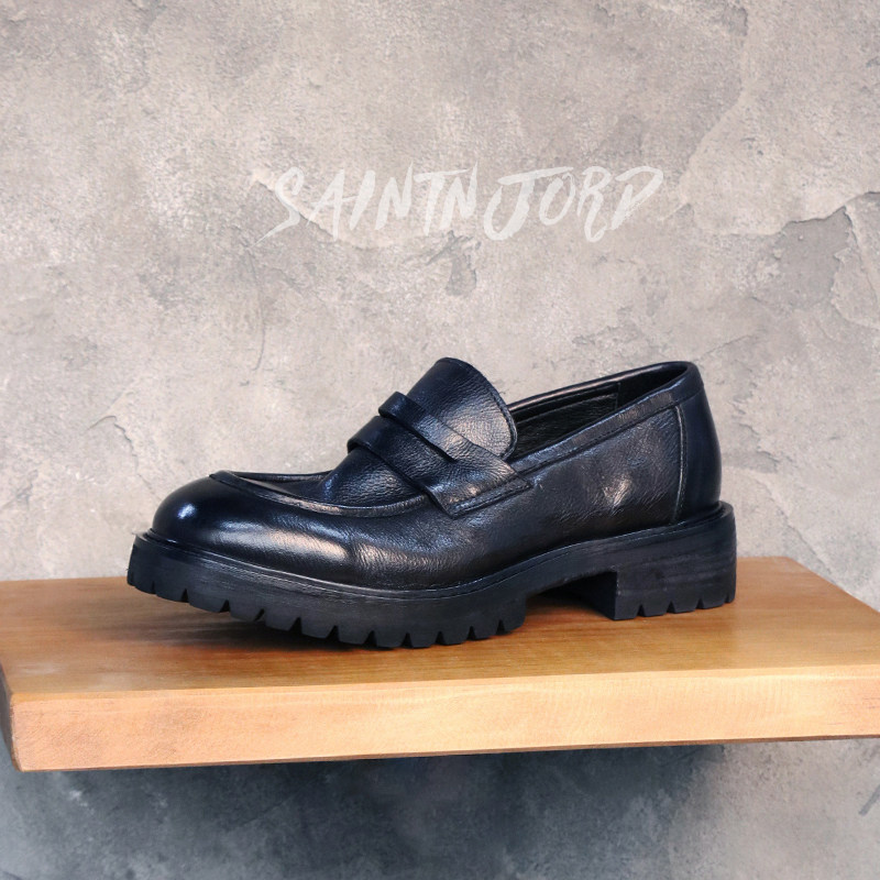 优100复古水洗头层牛皮男士大头便士乐福休闲翘头增高厚底手工鞋,流行男鞋,乐福鞋（豆豆鞋）,淘宝优惠券,粉丝福利购,淘宝优惠卷